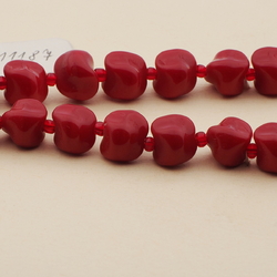 Vintage Czech necklace red nugget glass beads