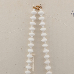 Vintage Czech necklace white rondelle nugget glass beads