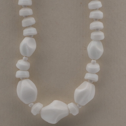 Vintage Czech necklace white rondelle cup nugget glass beads