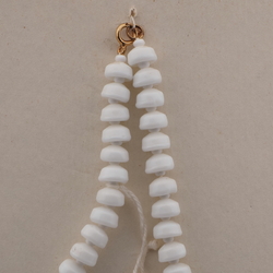 Vintage Czech necklace white rondelle cup nugget glass beads