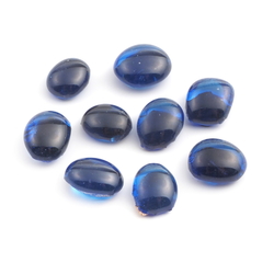 Lot (9) 19th century Czech antique Sapphire blue glass cabochon drops