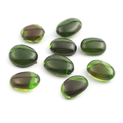 Lot (9) Czech antique Emerald green glass cabochon drops
