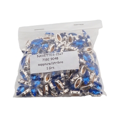 Sapphire Blue sew on silver plate Navettes 15 x 7 mm wholesale lot 144 pcs marquise faceted rhinestones Preciosa fancy stones