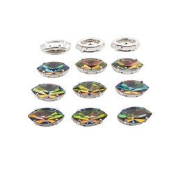 AB Topaz sew on silver plate Navettes 15 x 7 mm wholesale lot 144 pcs marquise faceted rhinestones Preciosa fancy stones