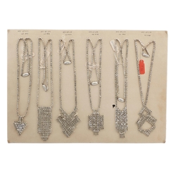 Large Sample card Deco Geometric Czech vintage rhinestone jewelry Necklaces