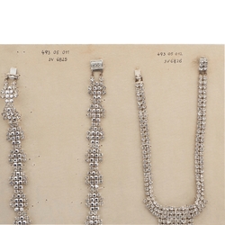 Large Sample card Deco Geometric Czech vintage rhinestone jewelry Necklaces