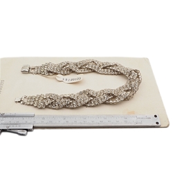 Sample card Deco Czech vintage rhinestone jewelry Twist Necklace
