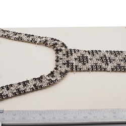 Sample card Deco Tie Czech vintage rhinestone jewelry Necklace Choker 