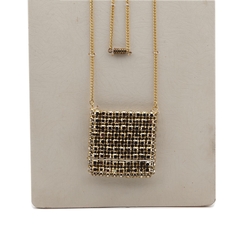 Clutch Purse Pendant Necklace Sample card Deco Geometric Czech vintage Gold rhinestone jewelry