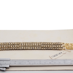 Sample card Deco Geometric Czech vintage gold crystal rhinestone jewelry bracelet