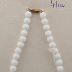 Vintage Czech necklace white red round rondelle glass beads 