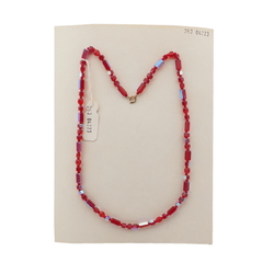 Vintage Czech necklace vitrail red pentagon glass beads