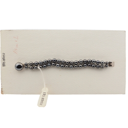 Vintage Czech 2 strand bracelet hematite metallic glass beads