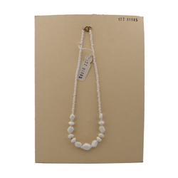 Vintage Czech necklace white rondelle nugget seed glass beads