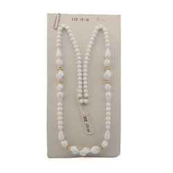 Vintage Czech necklace element glasses holder white glass beads