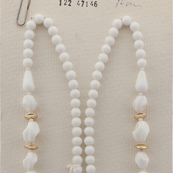 Vintage Czech necklace element glasses holder white glass beads