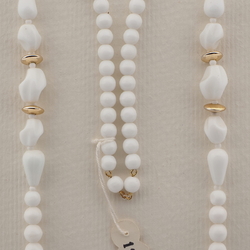Vintage Czech necklace element glasses holder white glass beads
