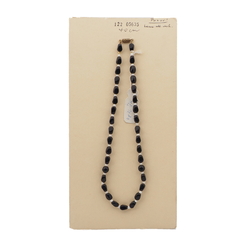 Vintage Czech necklace black round rectangle glass beads 16"