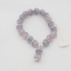 Vintage Czech elastic bracelet satin marble glass beads
