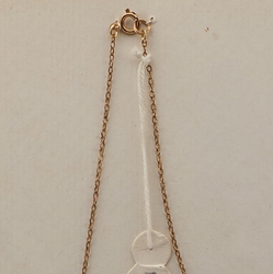 Vintage Czech gold chain necklace plum glass pendant beads