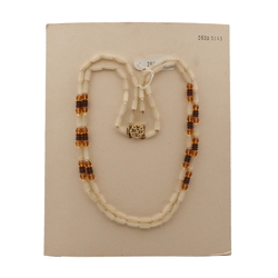 Vintage Czech 2 strand necklace satin atlas topaz glass beads 