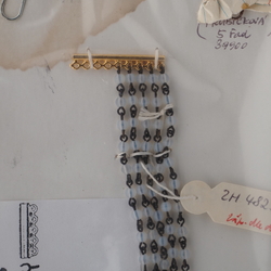 Vintage Czech necklace element sample blue glass beads 