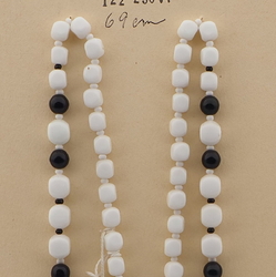 Vintage Czech necklace black white round cube glass beads
