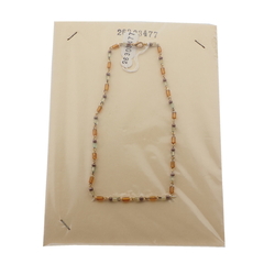 Vintage Czech link necklace pentagon bugle round glass beads 