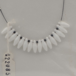 Vintage Czech wire necklace oval pendant glass beads 