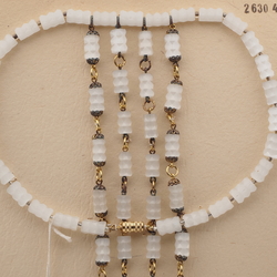 Vintage Czech tassle necklace crystal satin atlas glass beads 