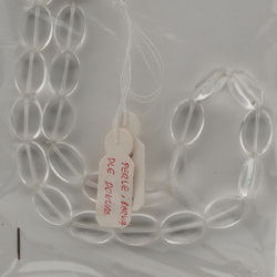 Vintage Czech necklace element large clear oval glass beads