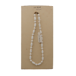 Vintage Czech necklace white bicone rectangle twist glass beads 