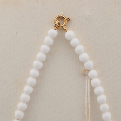 Vintage Czech necklace white feather marble lampwork glass beads