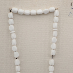 Vintage prayer bead strand 39 Czech white triangle glass beads 