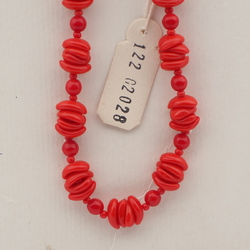 Vintage Czech necklace red arc round glass beads 