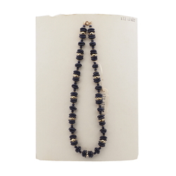 Vintage Czech necklace blue arc round glass beads 