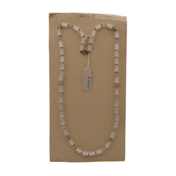 Vintage Czech necklace frost satin atlas clear AB glass beads 