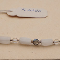 Vintage Czech necklace frost satin atlas clear AB glass beads 