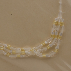 Vintage Czech necklace pearl yellow clear pentagon glass beads 