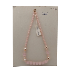 Vintage Czech necklace pearl pink frost satin atlas glass beads 
