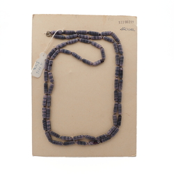 Vintage Czech necklace purple marble rectangle glass beads 