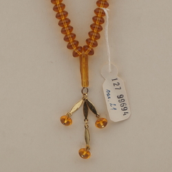Vintage prayer bead strand Czech topaz glass beads 
