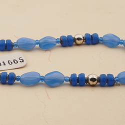 Vintage Czech necklace blue opaline glass beads