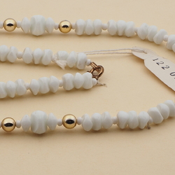 Vintage Czech necklace white nugget glass beads