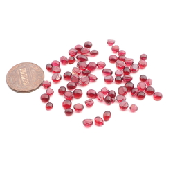Lot (70) Czech antique cranberry pink glass cabochon drops 4/5mm