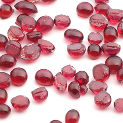 Lot (70) Czech antique cranberry pink glass cabochon drops 4/5mm