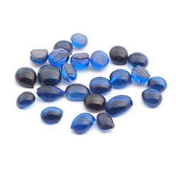 Lot (24) Czech antique Sapphire blue glass cabochon drops craft supplies