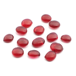 Lot (14) Czech antique cranberry pink glass cabochon drops craft supplies 11-13mm