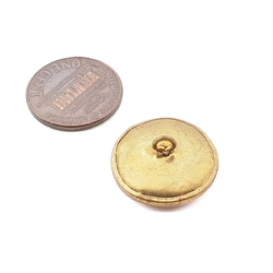 Vintage Czech 2 part brass mounted geometric inlaid rhinestone white glass cabochon button 19mm