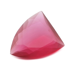 Large antique Czech hand cut frost fuchsia pink shield glass rhinestone 30x26mm